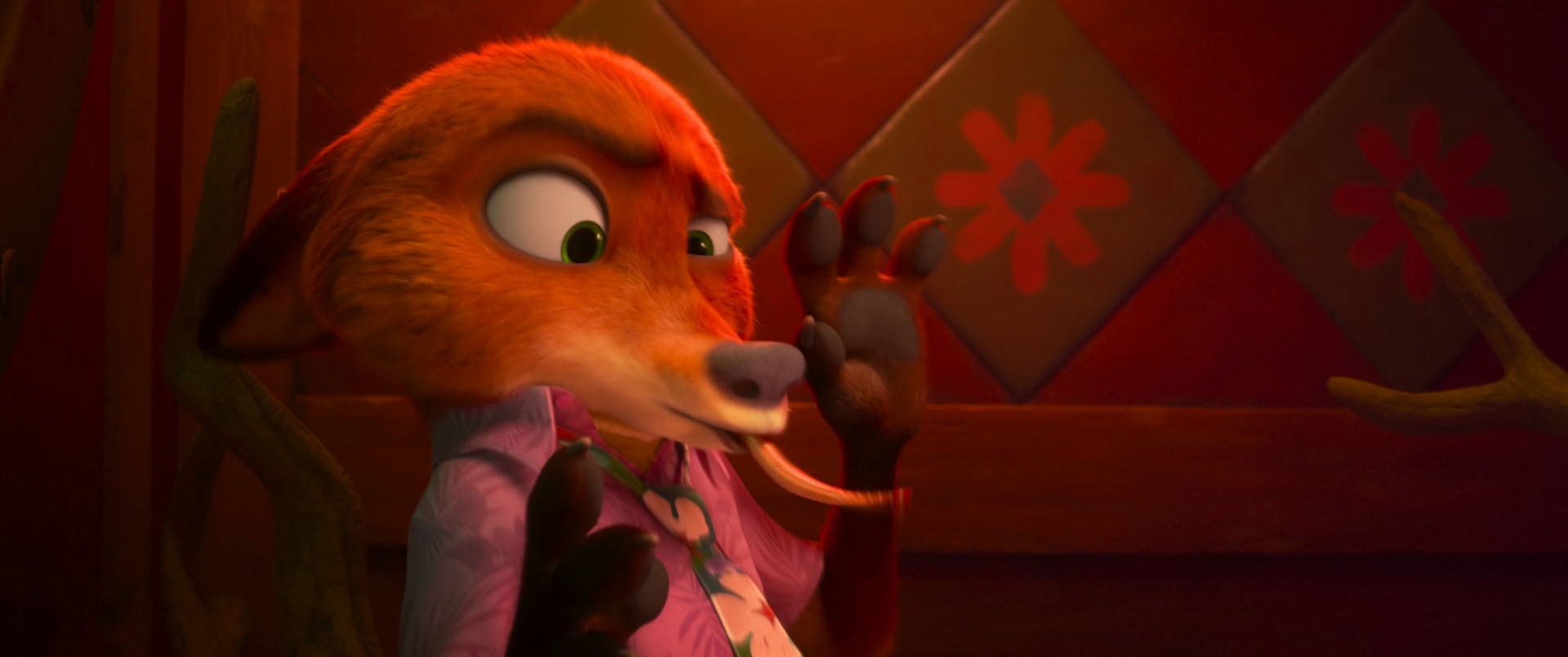 OH MY GOD Nick Wilde literally swallowing a live worm. Yeah yeah we all wish it was something hotter than a worm but you literally see the bulge in his throat when it goes down, holy fuck.