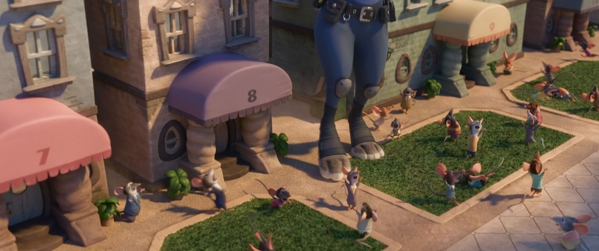 The residents of Little Rodentia scurrying in a panic. We don't see Nick eat them but come on. They wouldn't have chance to scurry when Nick's around though, they wouldn't even know he's coming until it's too late he's such a sly and slender GNNNFFFFF