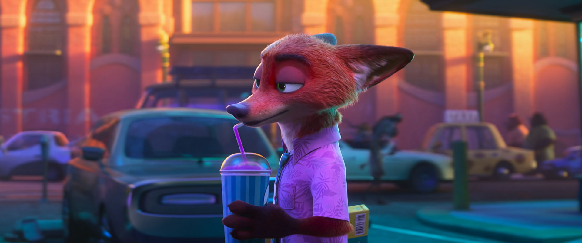 Nick Wilde casually drinking a shushie. Like, would he even notice if you were in that slushie? I think you'd go straight down. Actually, I dont think he'd care even if he did notice.
